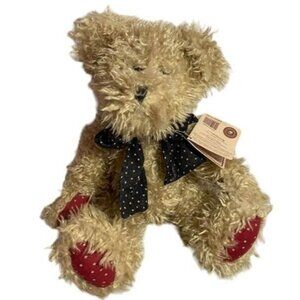 Boyds Andy B. Bean Bear 14" Plush Teddy Tag Star Bow & Paws Beige